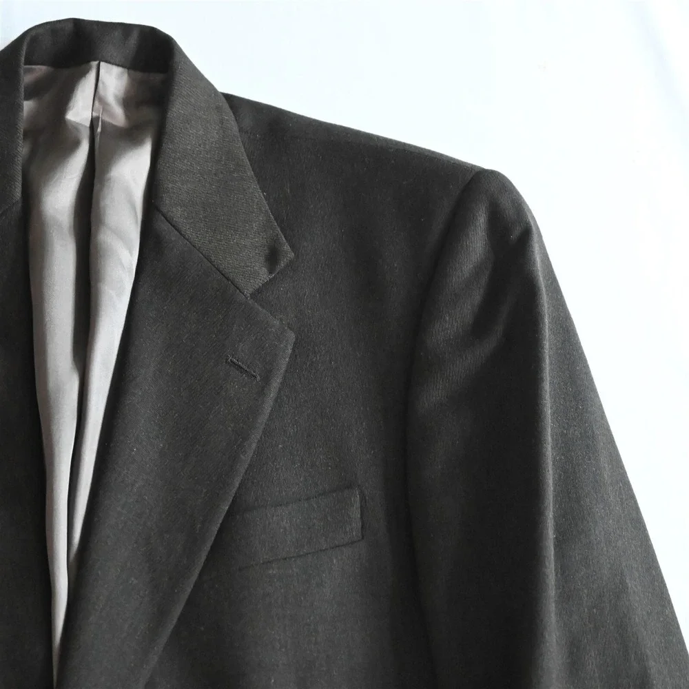 Vtg Tallia USA Made 42L 34x32 Brown 100%‎ Wool Mens Jacket Pants Suit